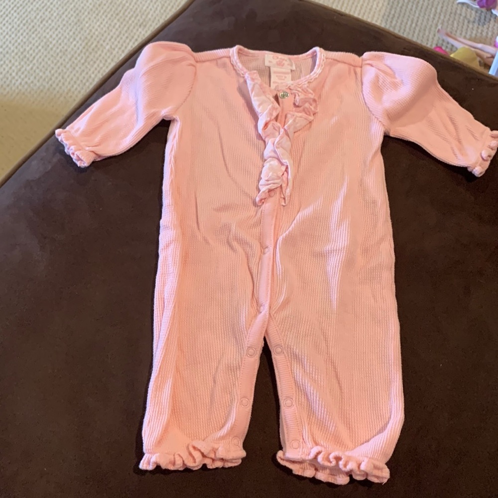 Chaps pink Newborn long onesie